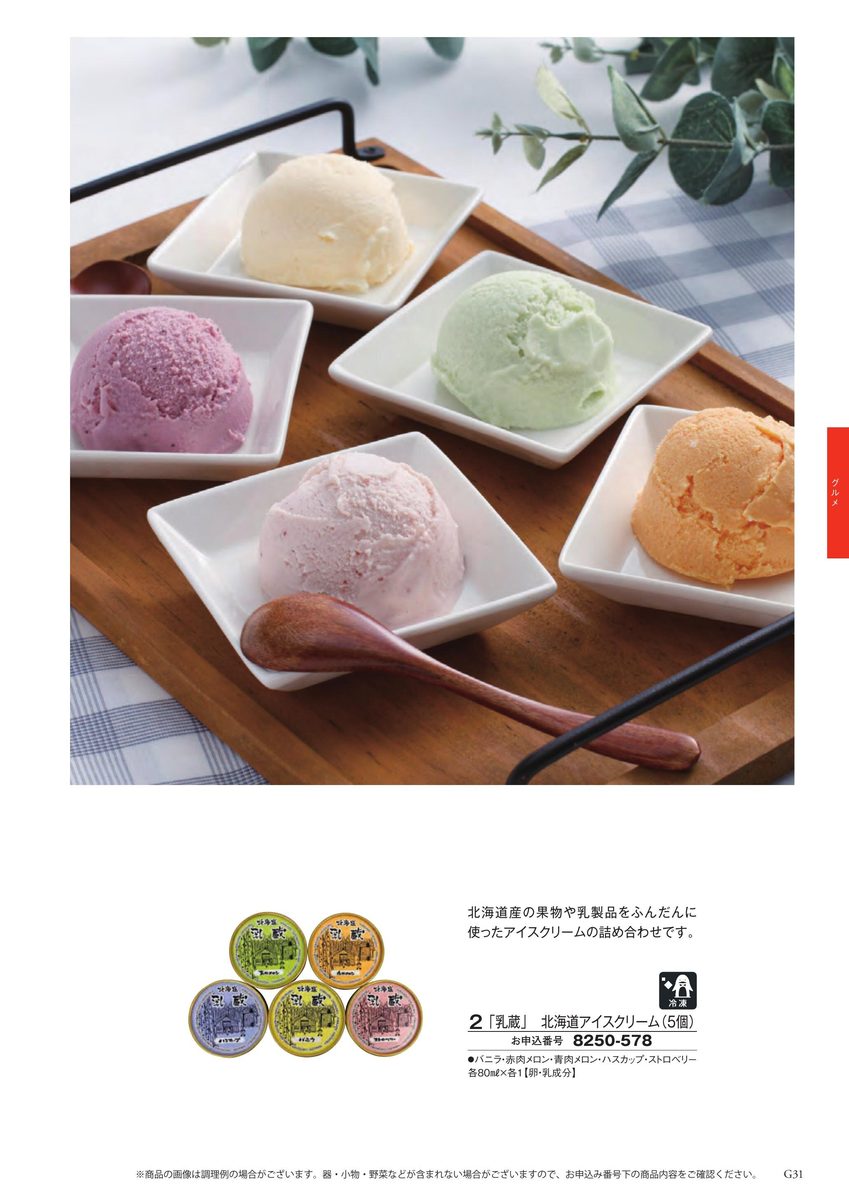 北海道産の果物・乳製品を使った「乳蔵」北海道アイスクリーム5個(バニラ・赤肉メロン・青肉メロン・ハスカップ・ストロベリー)