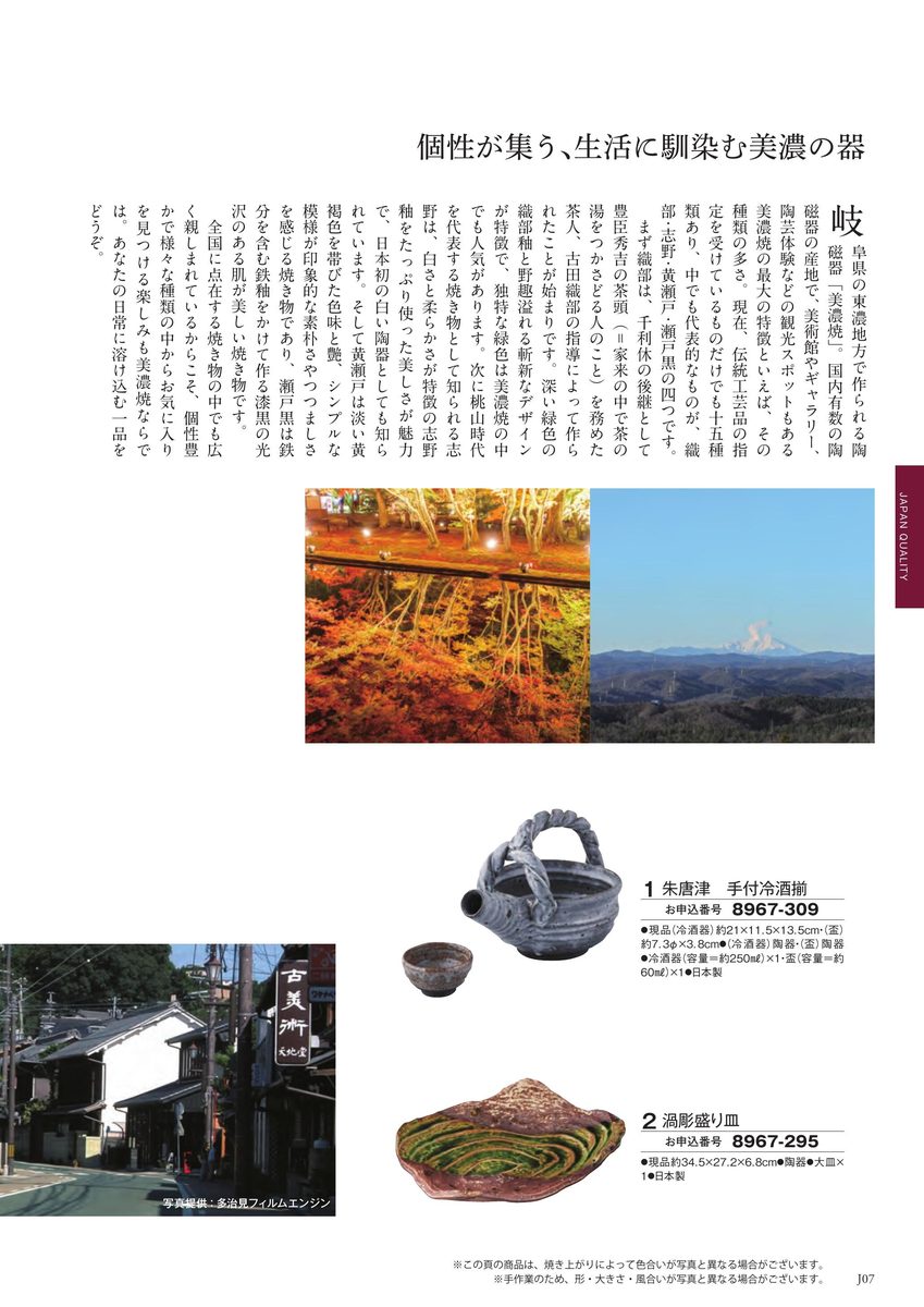 色鮮やかな釉薬が美しい美濃焼の渦彫盛り皿